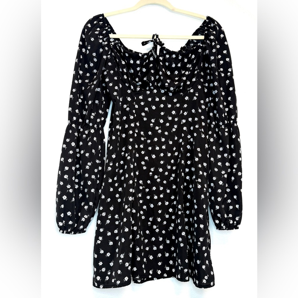 SHEIN Black and White Floral Mini Dress